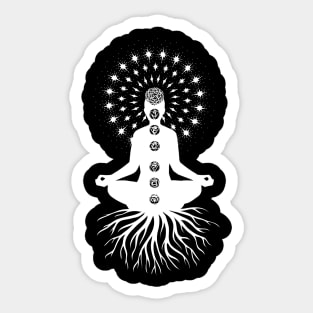 Meditator Roots, Chakras and Mandala Sticker